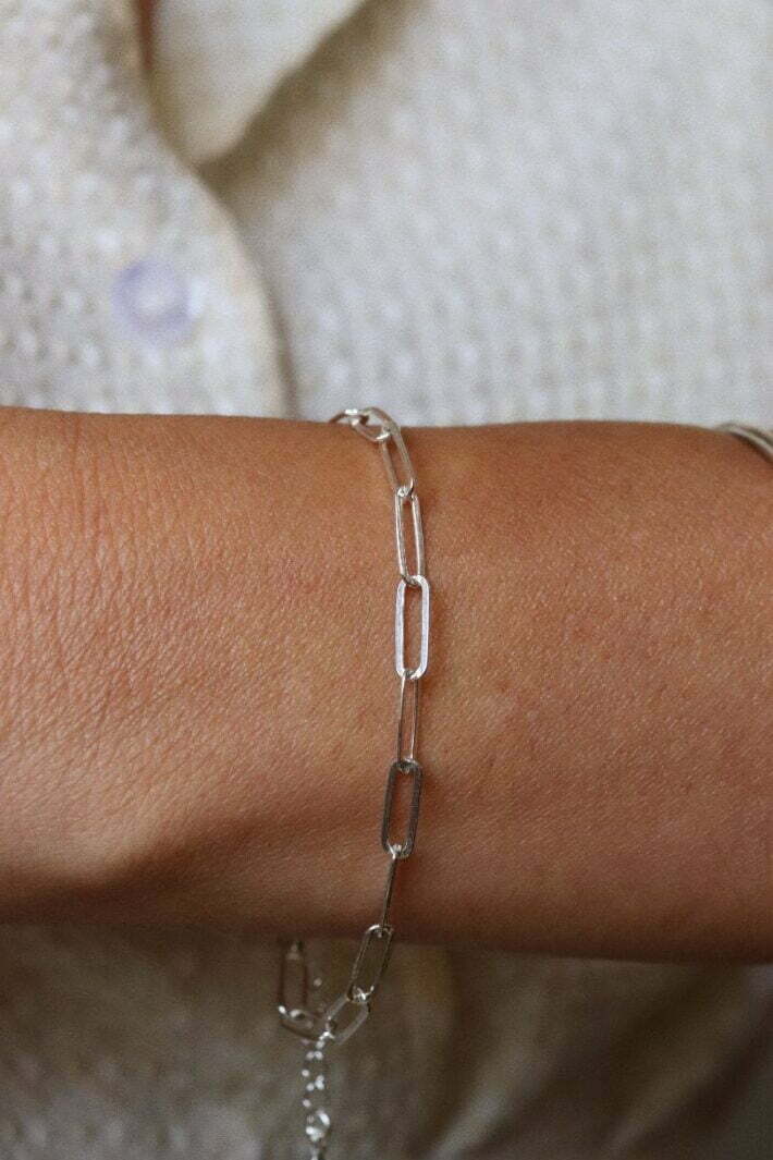 צמיד לולאות מוארכות בייסיק מכסף 925 או גולדפילד