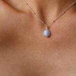 שרשרת כדוריות עדינה עם אבן חן בלו לייס כחולה טבעית מכסף 925