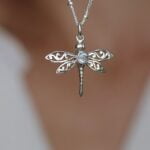 שרשרת כדוריות עדינה עם תליון שפירית עם אבן אקווה מרין תכלת מכסף 925 (1)