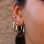 עגילי חישוק בייסיק דקים מגולדפילד אמיתי