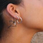 עגילי חישוק מרוקעים מכסף 925