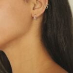 עגילי חישוק קטנים בדוגמא של גורמט מכסף 925 (2)