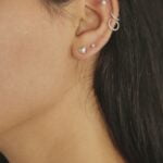 עגילי לב נפוחים צמודים לאוזן מכסף 925 או ציפוי זהב (2)