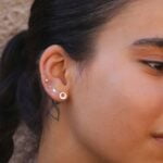 עגילים חלולים מרוקעים צמודים לאוזן מכסף 925 (2)