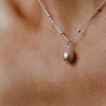 שרשרת כדוריות עדינה בשילוב פנינה ורודה בצורת טיפה מכסף 925 (2)