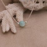 שרשרת קצרה עם אבן חן תכלת אנג'לייט מכסף 925 או גולדפילד (2)