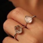 טבעות אבני חן מכסף אמיתי טבעת קוורץ יהלום הרקימר אבן חן אפורה מכסף 925 עמידה במים (1)