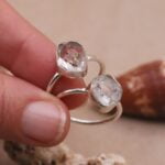טבעות אבני חן מכסף אמיתי טבעת קוורץ יהלום הרקימר אבן חן אפורה מכסף 925 עמידה במים (2)