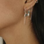 סט עגילי פנינים אמיתיות ואבני חן אפטייט כחולות מכסף 925 (1)