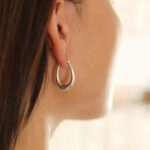 עגילי חישוק נפוחים בצורת טיפה מוארכת מכסף 925 (1)