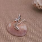 עגילי פרפר קטנים משובצים צמודים לאוזן מכסף 925 (2)