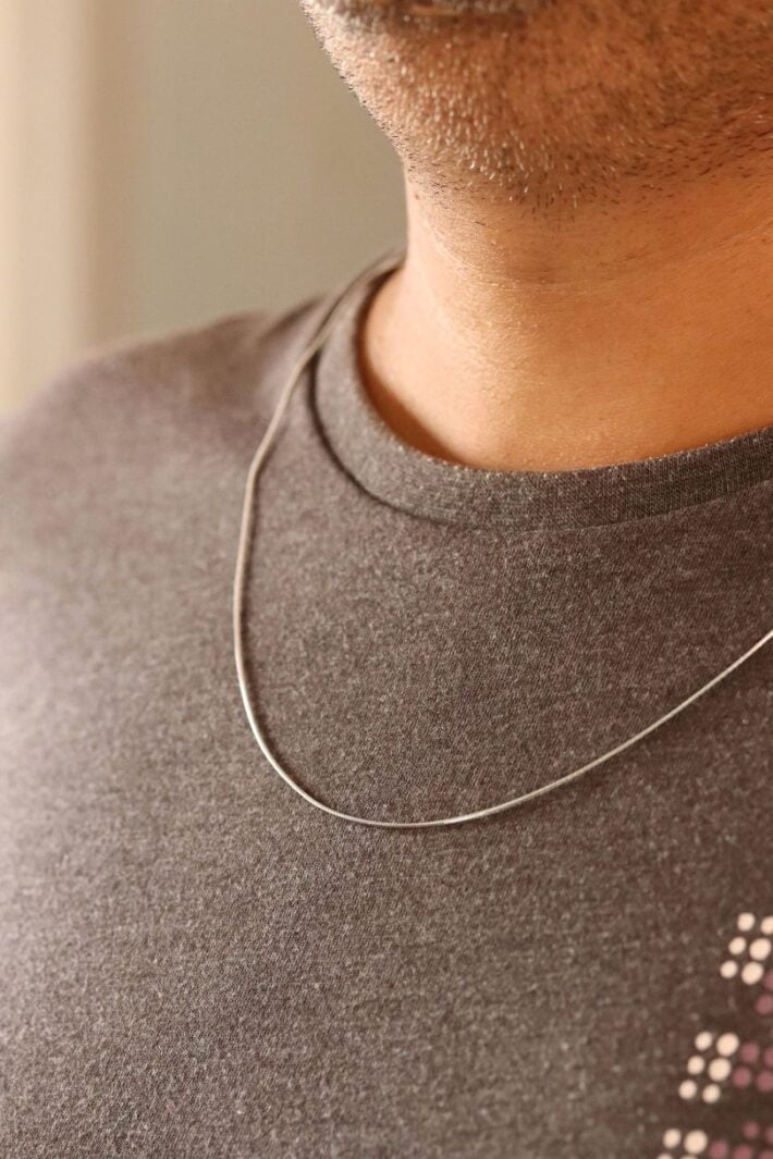 שרשרת דקה לגבר ללא תליון עמידה במים