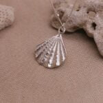 שרשרת כדוריות עדינה מכסף עם תליון צדף מכסף 925 (1)