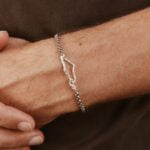 צמיד מפת ישראל מיוחד לגבר מכסף 925