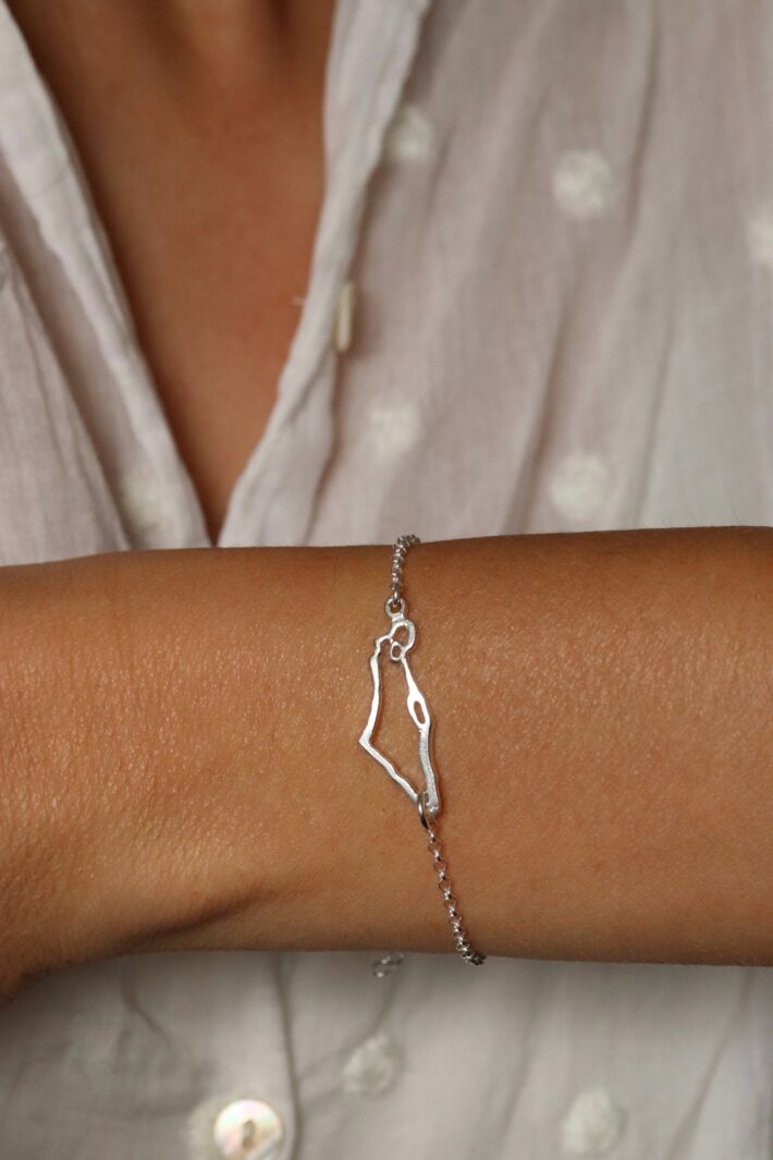 צמיד מפת ישראל מכסף 925 לאישה