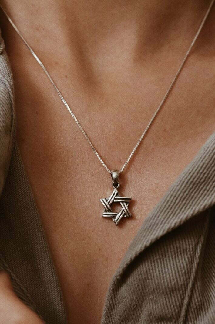 שרשרת מגן דוד מיוחד לאישה מכסף 925