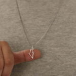 שרשרת מפת ישראל ארוכה לגבר מכסף 925