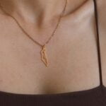 שרשרת מפת ישראל זהב שרשרת מדינת ישראל ציפוי זהב