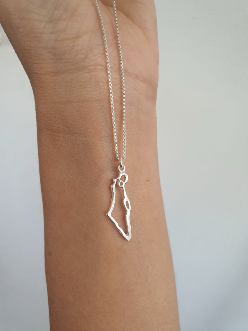 שרשרת מפת ישראל מכסף 925 לאישה (2)