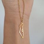 שרשרת מפת ישראלציפוי זהב