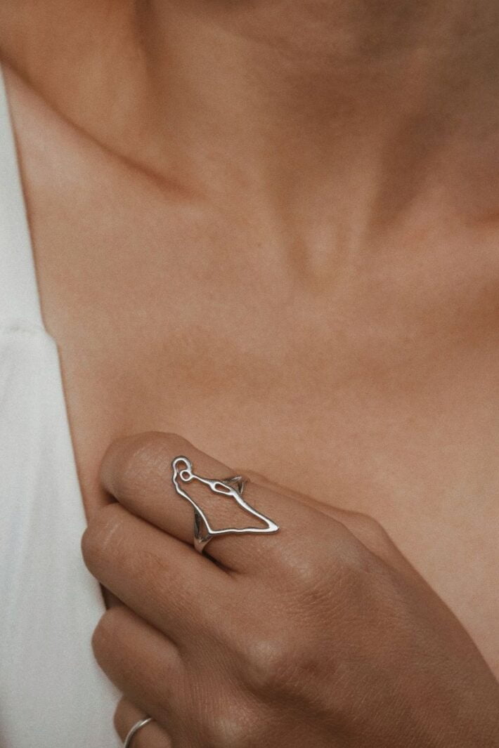 טבעת מפת ישראל מכסף 925 (1)