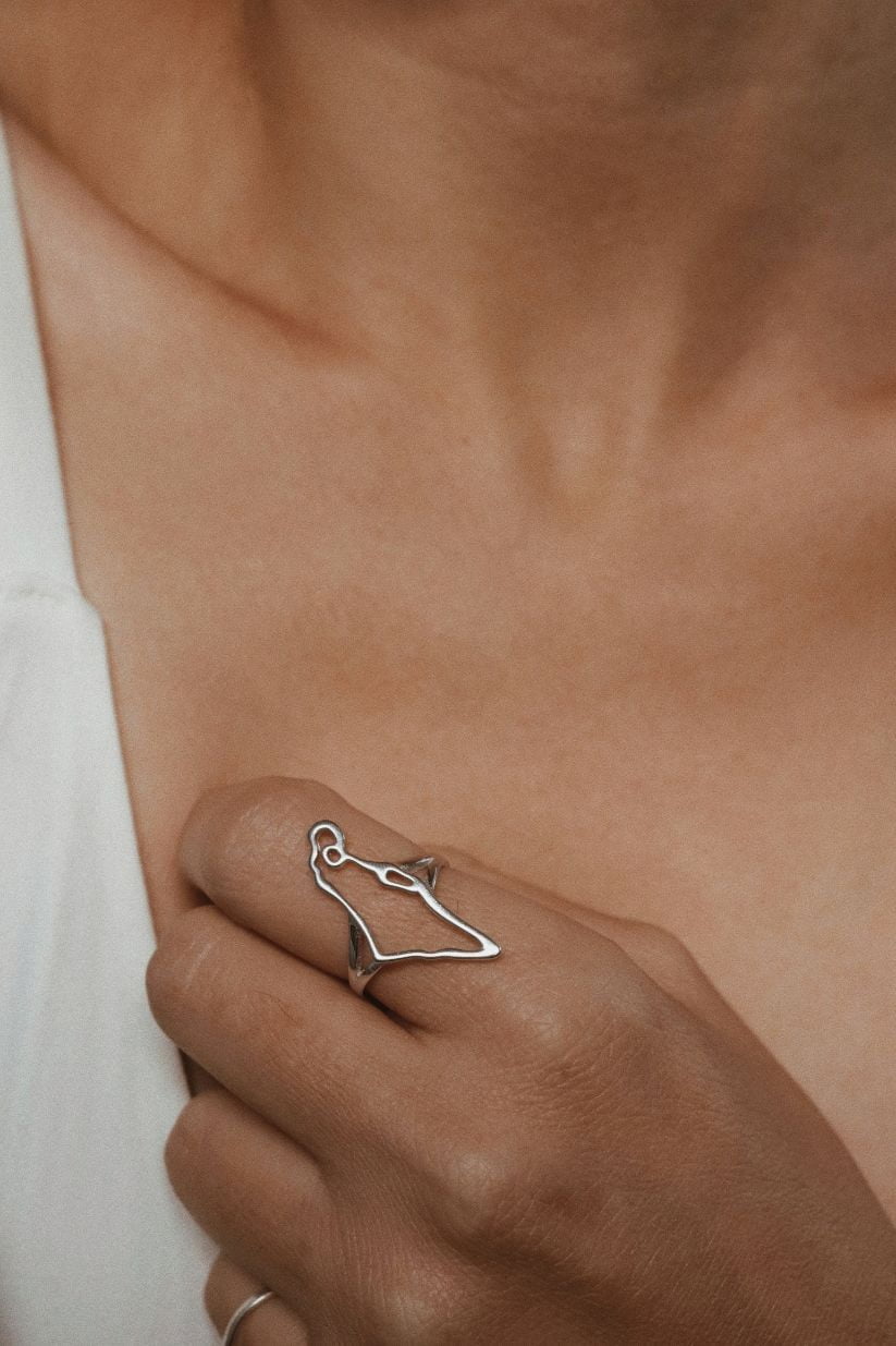 טבעת מפת ישראל מכסף 925 (1)