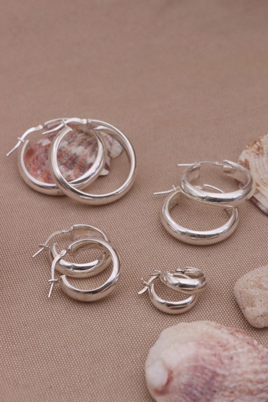 עגילי חישוק עבים ושטוחים מכסף 925 (1)