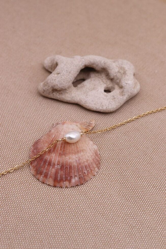 צמיד פנינה עדין ומיוחד מכסף אמיתי או ציפוי זהב (2)