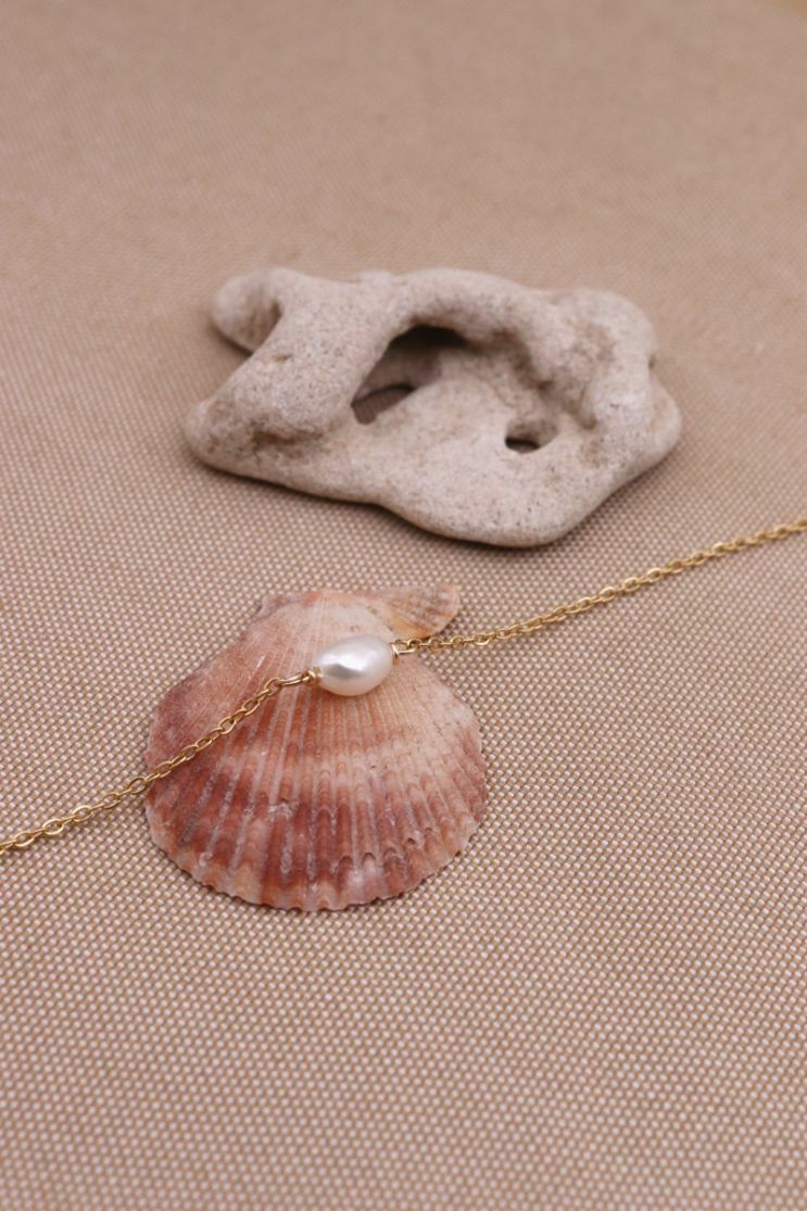 צמיד פנינה עדין ומיוחד מכסף אמיתי או ציפוי זהב (2)