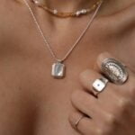 שרשרת אבני טופז צהוב ופנינים טבעיות צמודה לצוואר מכסף 925 (3)