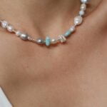שרשרת חרוזים צמודה לצוואר אבני חן טבעיות כסף 925 (1)