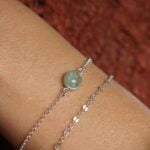 סט צמידים לאישה. סט צמידי כסף בשילוב אבן חן אקווה מרין תכלת כסף 925 (2)