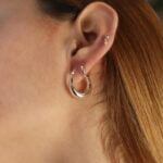 עגילי חישוק כסף עבים בצורת טיפה מכסף 925 (2)