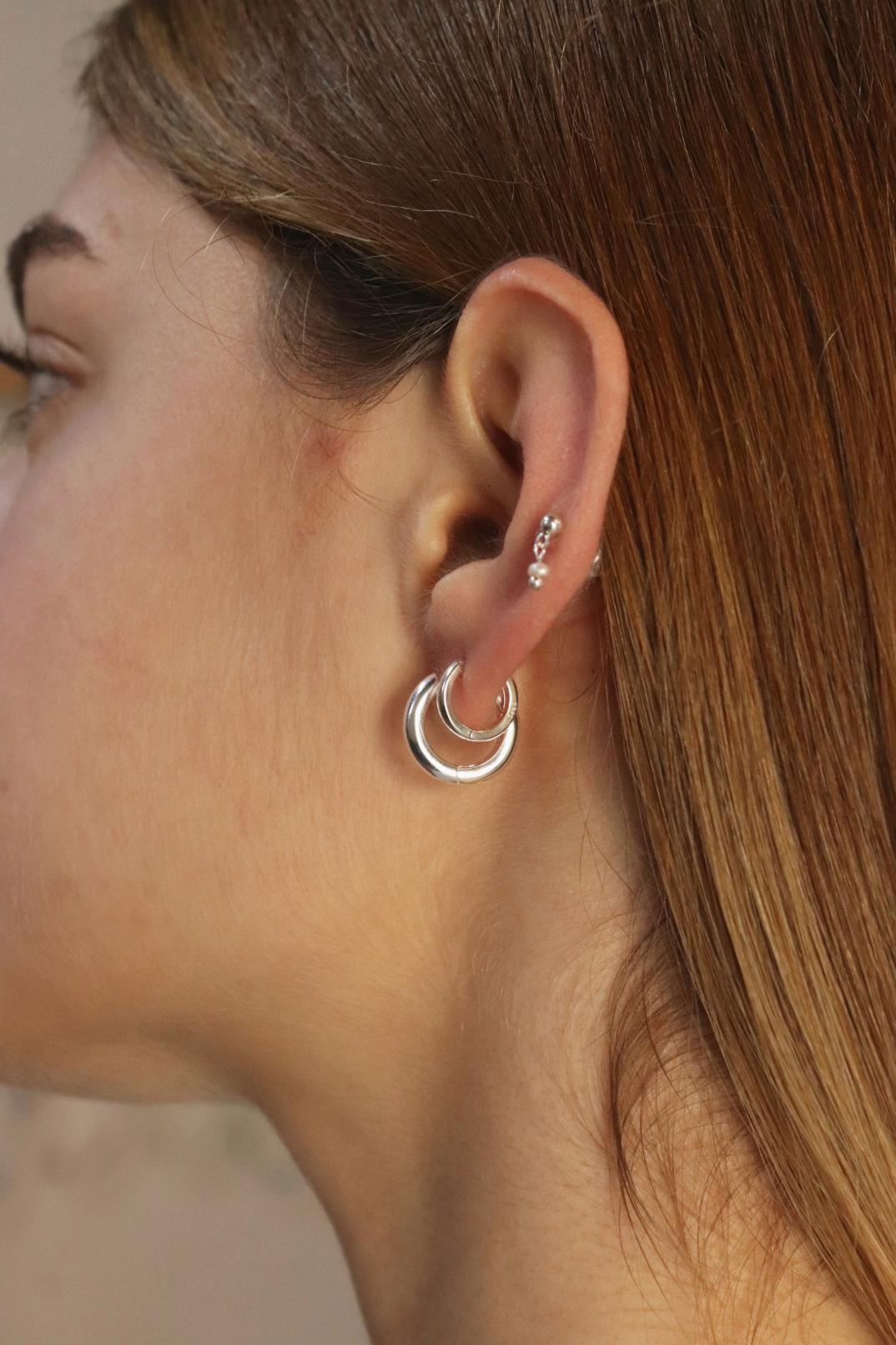 עגילי חישוק עבים מכסף 925 (2)