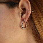 עגילי פנינה צמודים לאוזן כסף 925 או ציפוי זהב (2)