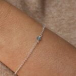 צמיד אקווה מרין מכסף 925 עם אבן חן כחולה טבעית