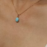 שרשרת זהב עם אבן לרימר תכלת מגולדפילד איכותי (1)