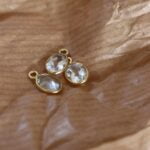 תליוני זהב עם אבן חן אקווה מרין תכלת