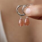 עגילי חישוק סאנסטון כתומות מכסף 925 או גולדפילד (2)