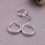 עגילי חישוק עבים מכסף 925 (2)