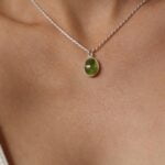 שרשרת כסף עם אבן פרידוט פרידות ירוקה כסף 925