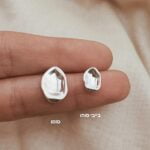 עגילי אליפסה מיוחדים צמודים לאוזן מכסף 925. עגילים תקניים לצבא. עגילים לחיילות (3)