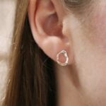 עגילים חלולים צמודים לאוזן מכסף 925. עגילים מיוחדים צמודים לאוזן. עגילים תקניים לצבא. עגילים לחיילות (1)