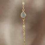 צמיד גולדפילד עם אבן אקווה מרין טבעית בצבע תכלת (2)