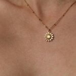 שרשרת חמניה זהב. שרשרת פרח חמניה מגולדפילד (2)