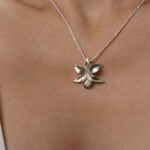 שרשרת פרח סחלב אורכידאה מכסף 925 (2)